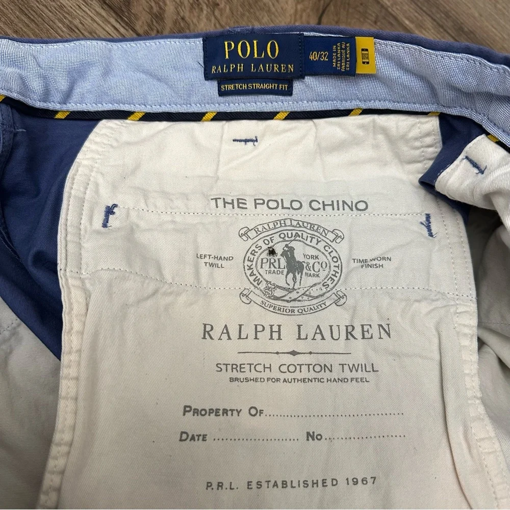 Polo Ralph Lauren Stretch Straight Fit Cotton Navy Sailboat Chino Pants